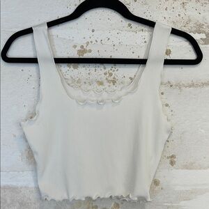 Le Lis White Tank Top size small